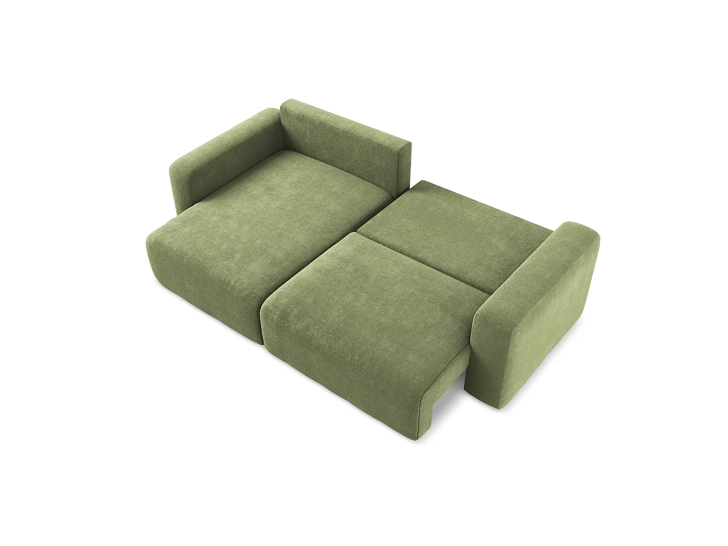 Canapé d’angle 3 places gauche convertible en tissu chenille - vert - OSTIA