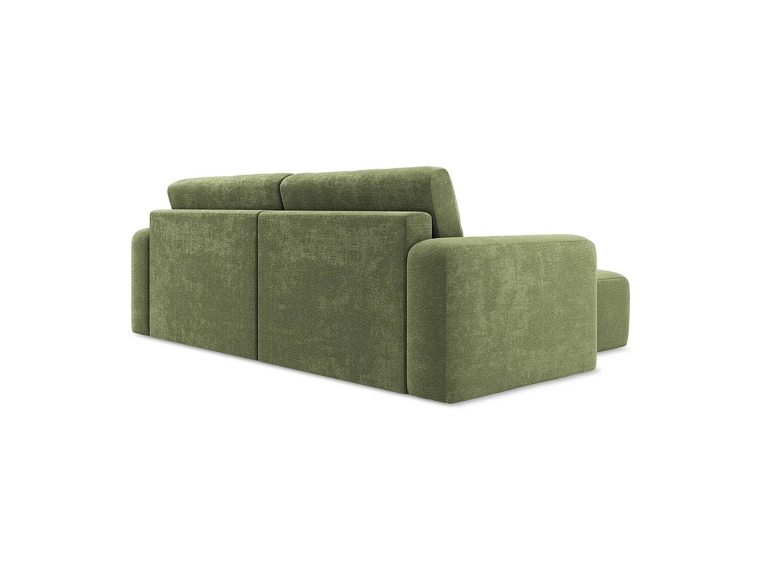 Canapé d’angle 3 places gauche convertible en tissu chenille - vert - OSTIA