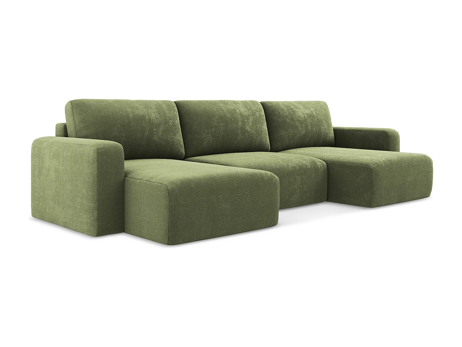 Canapé panoramique convertible en Chenille - vert - KONA