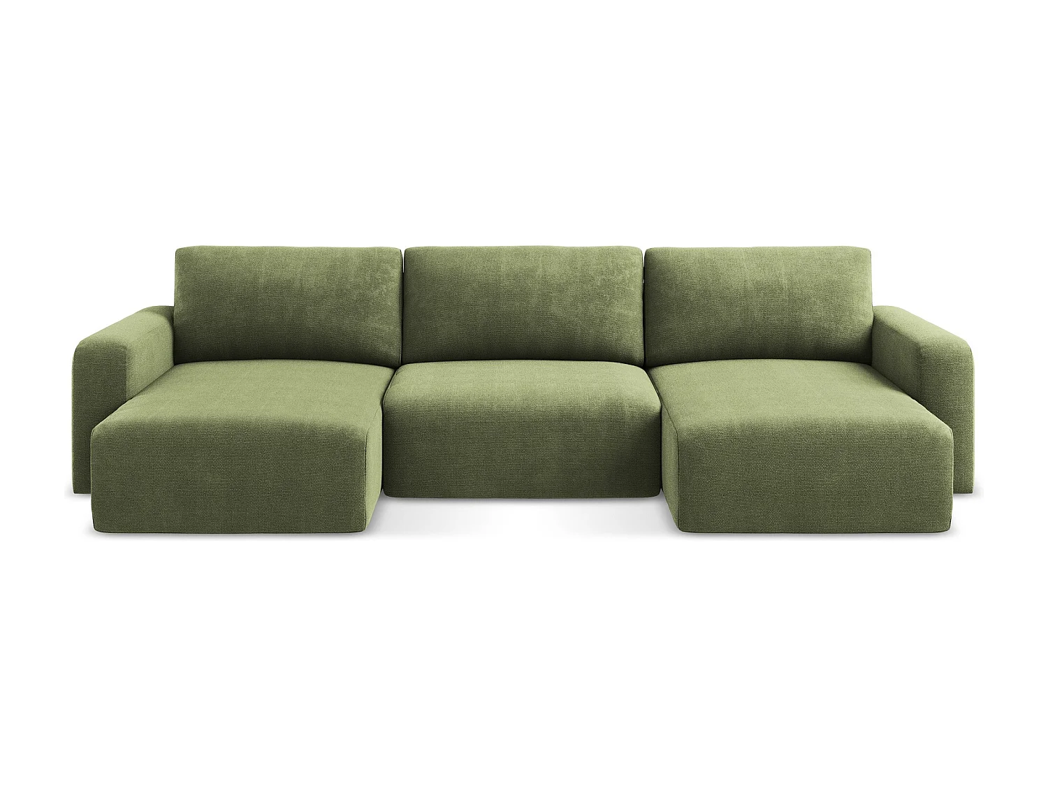 Canapé panoramique convertible en Chenille - vert - KONA