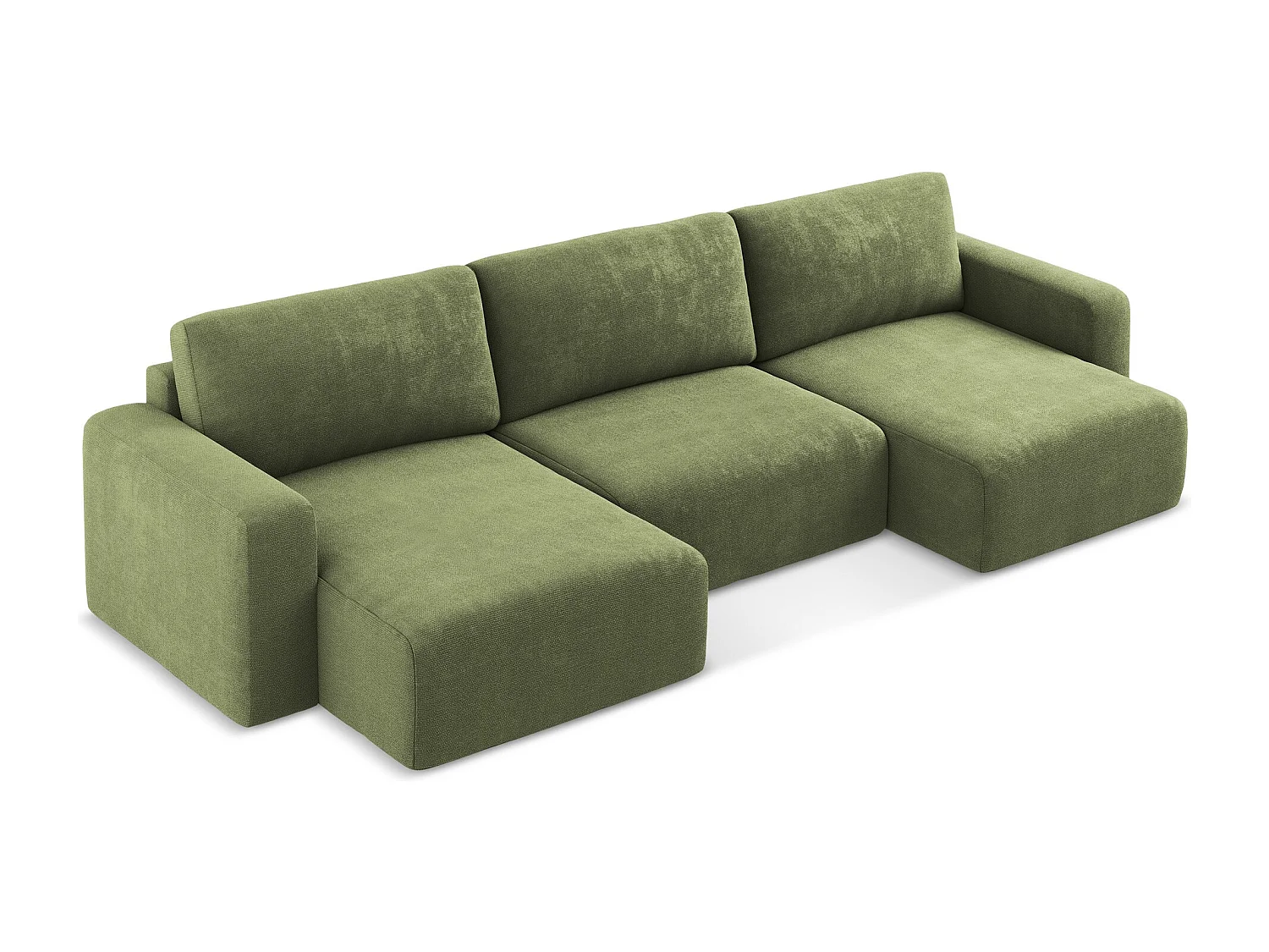 Canapé panoramique convertible en Chenille - vert - KONA