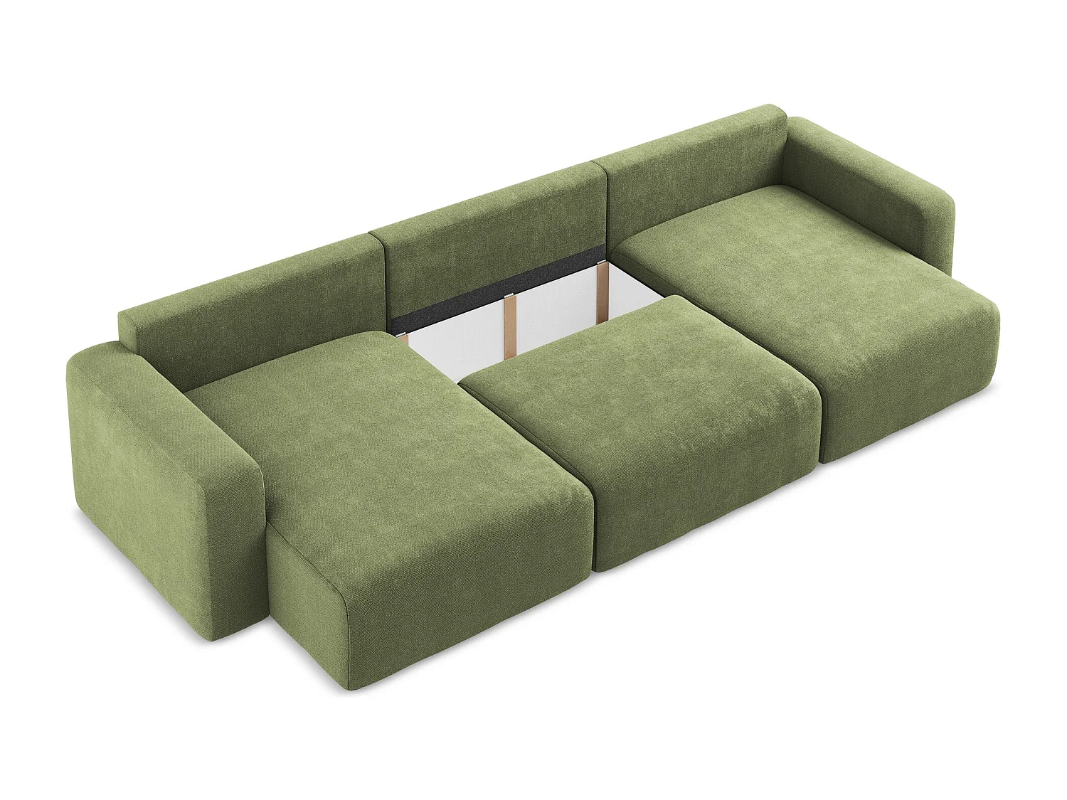 Canapé panoramique convertible en Chenille - vert - KONA