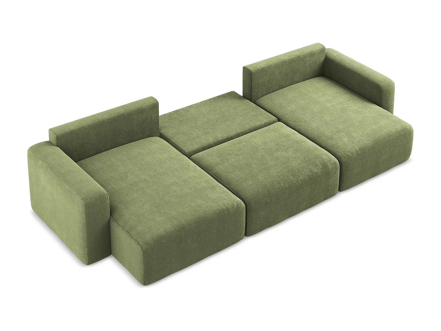 Canapé panoramique convertible en Chenille - vert - KONA