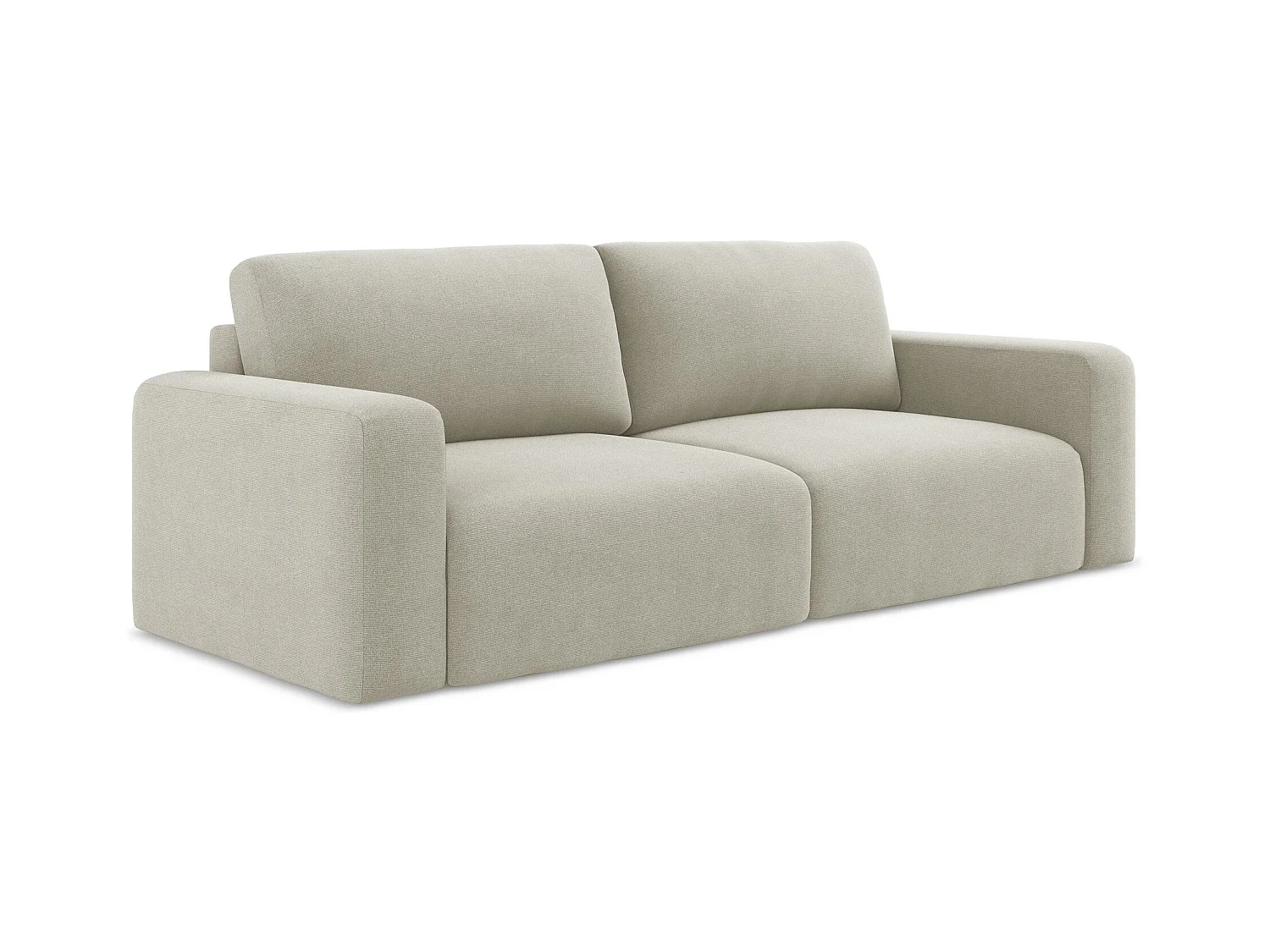 Canapé 3 places convertible en Strukturstoff - beige clair - KONA