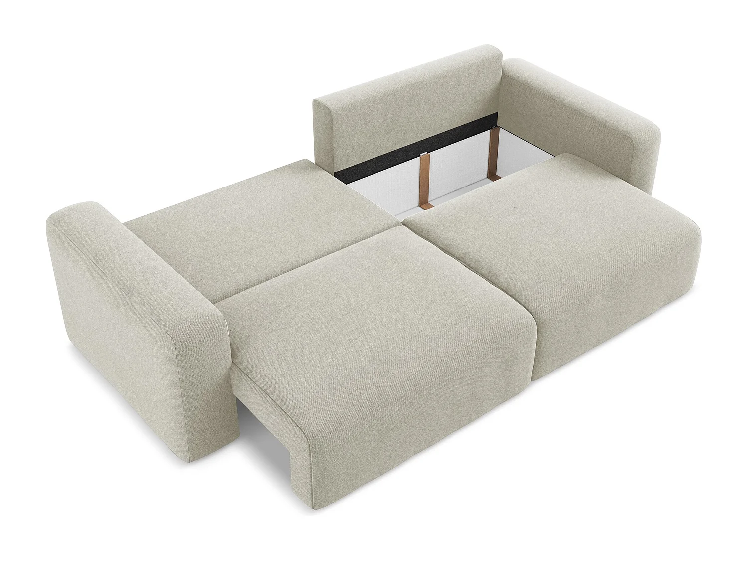 Canapé 3 places convertible en Strukturstoff - beige clair - KONA