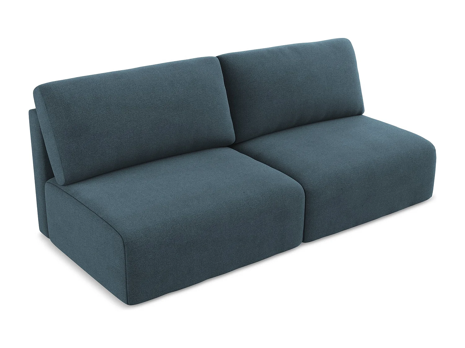 Canapé 3 places sans accoudoir convertible en Strukturstoff - jeans - KONA