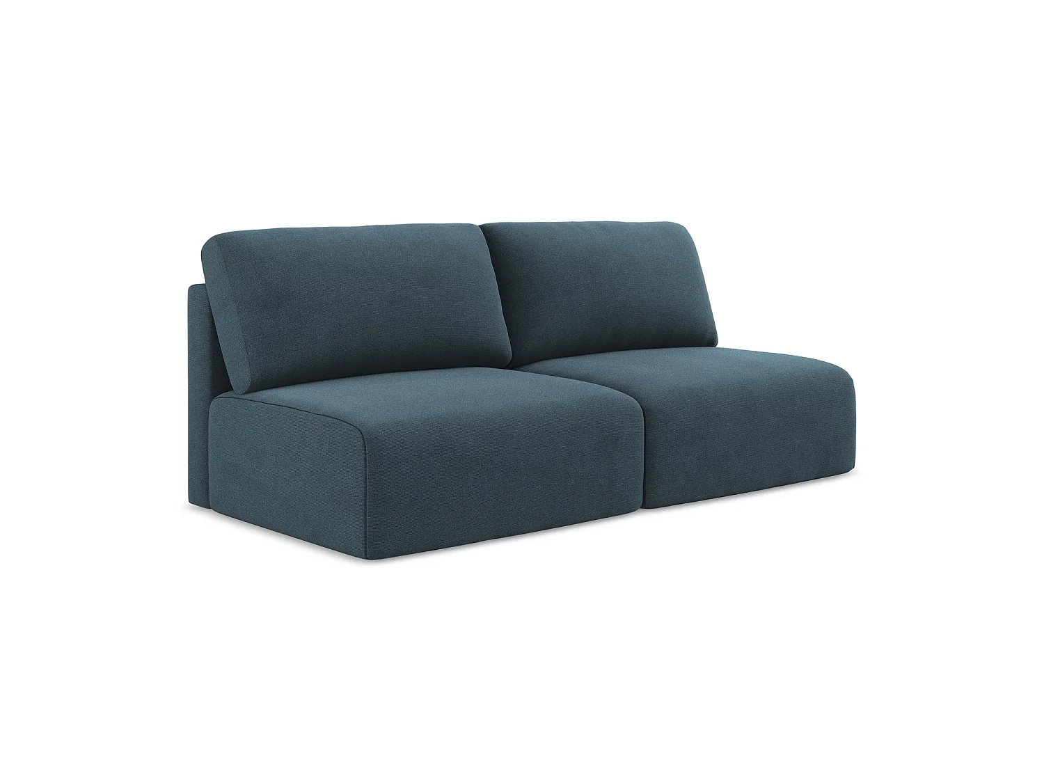Sofa 3-osobowa z funkcją spania - z tkaniny strukturalnej - jeans - OSTIA