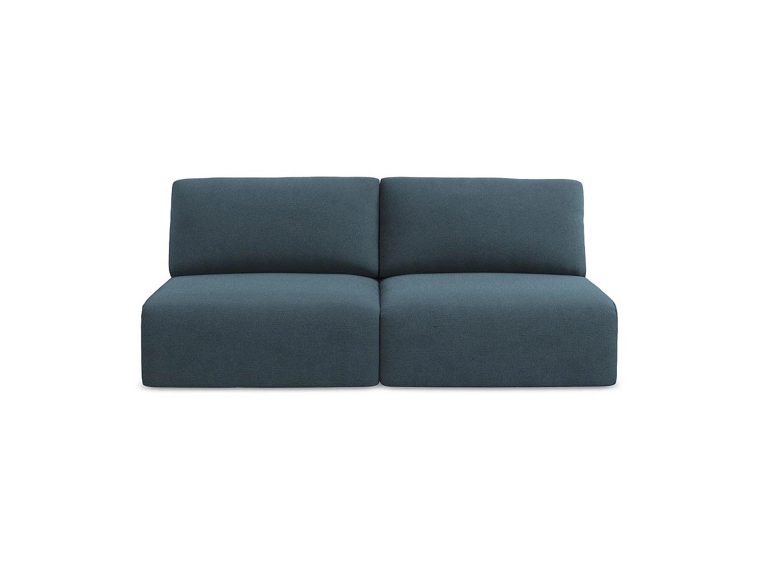 Sofa 3-osobowa z funkcją spania - z tkaniny strukturalnej - jeans - OSTIA