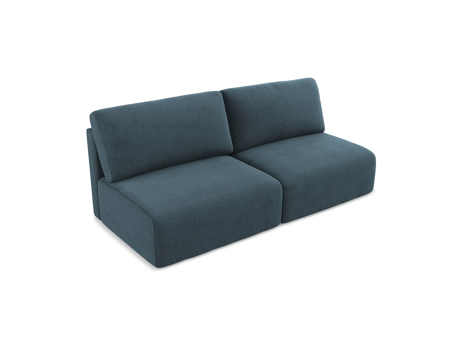 Sofa 3-osobowa z funkcją spania - z tkaniny strukturalnej - jeans - OSTIA