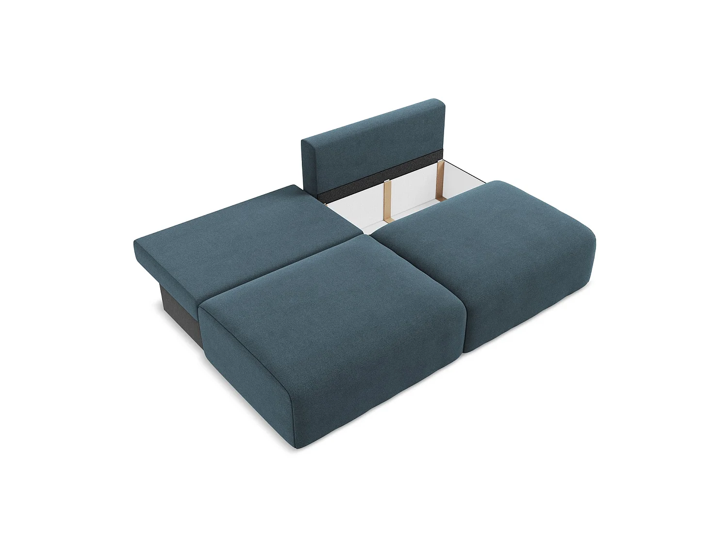 Sofa 3-osobowa z funkcją spania - z tkaniny strukturalnej - jeans - OSTIA