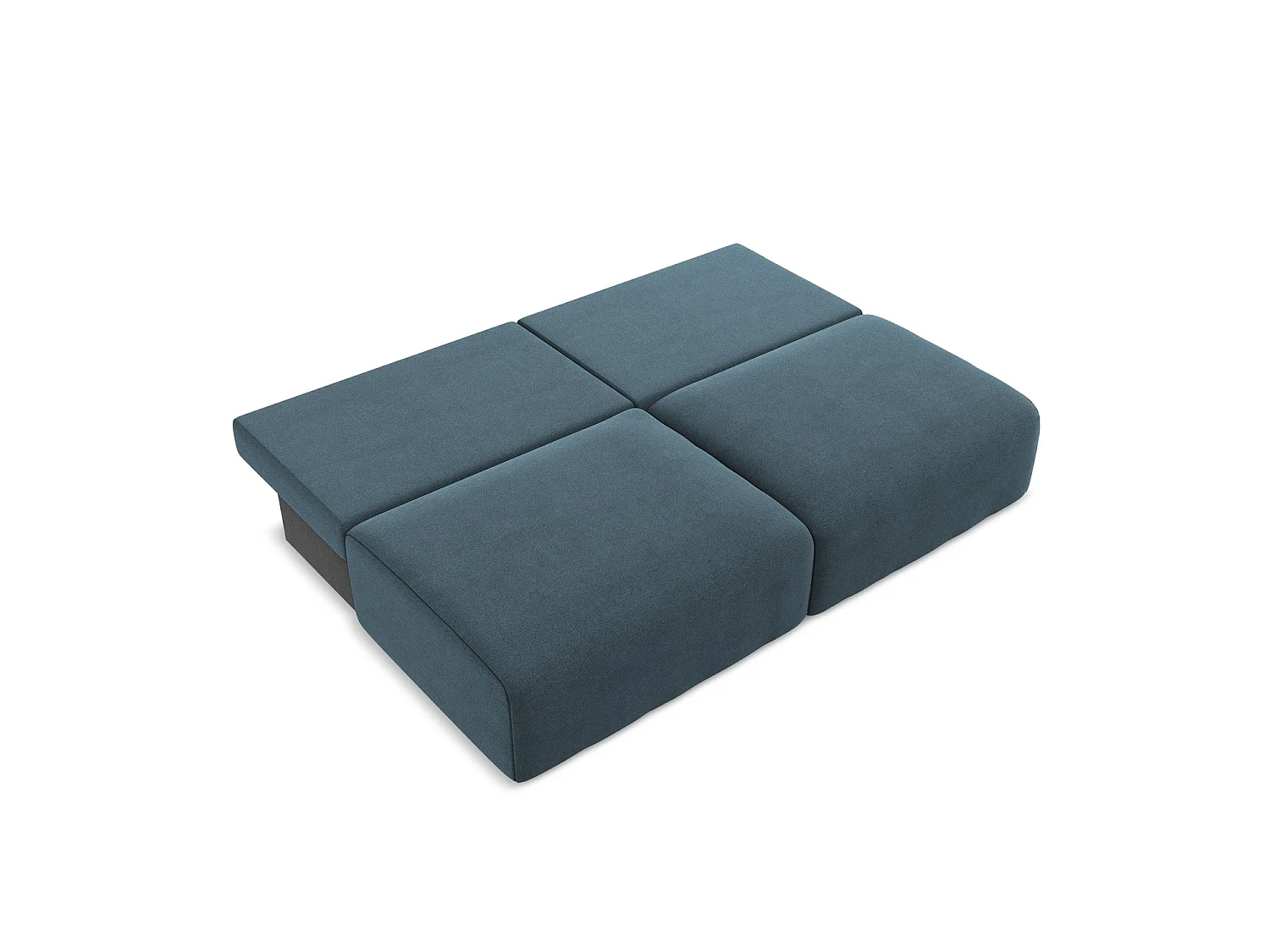 Sofa 3-osobowa z funkcją spania - z tkaniny strukturalnej - jeans - OSTIA