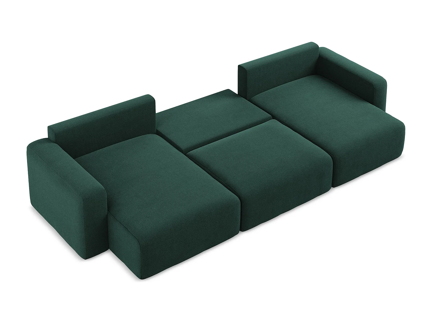 Canapé panoramique convertible en Strukturstoff - bouteille verte - KONA