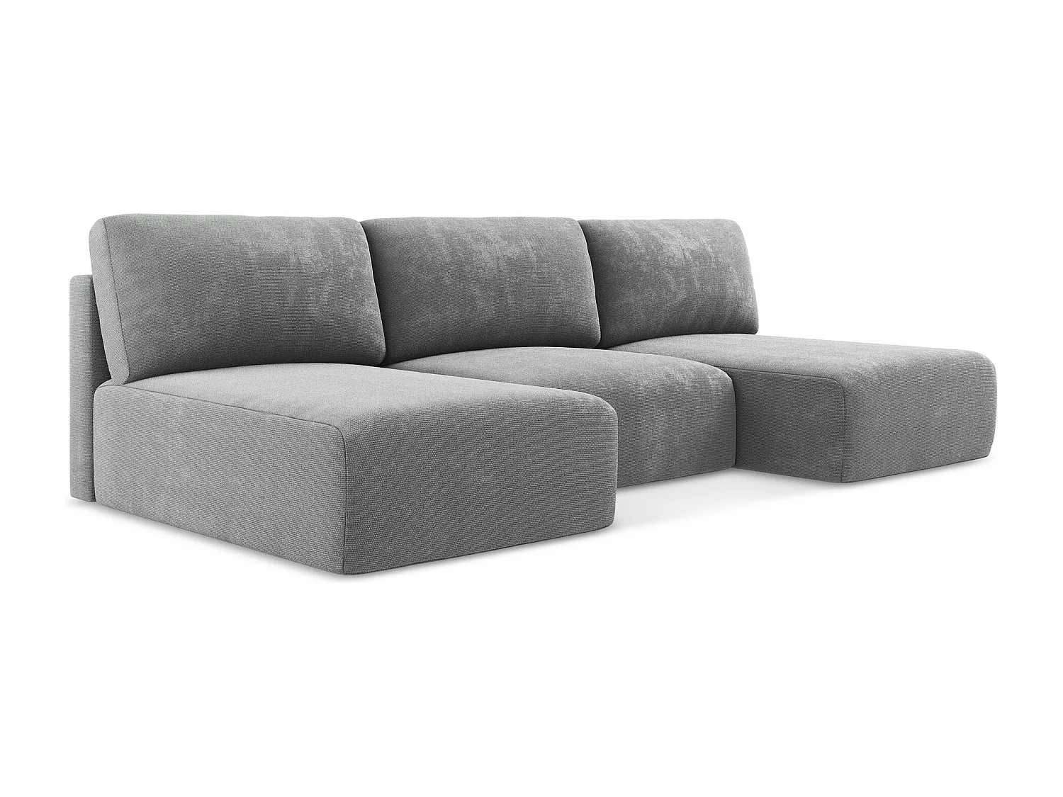 Canapé panoramique sans accoudoir convertible en Chenille - gris - KONA