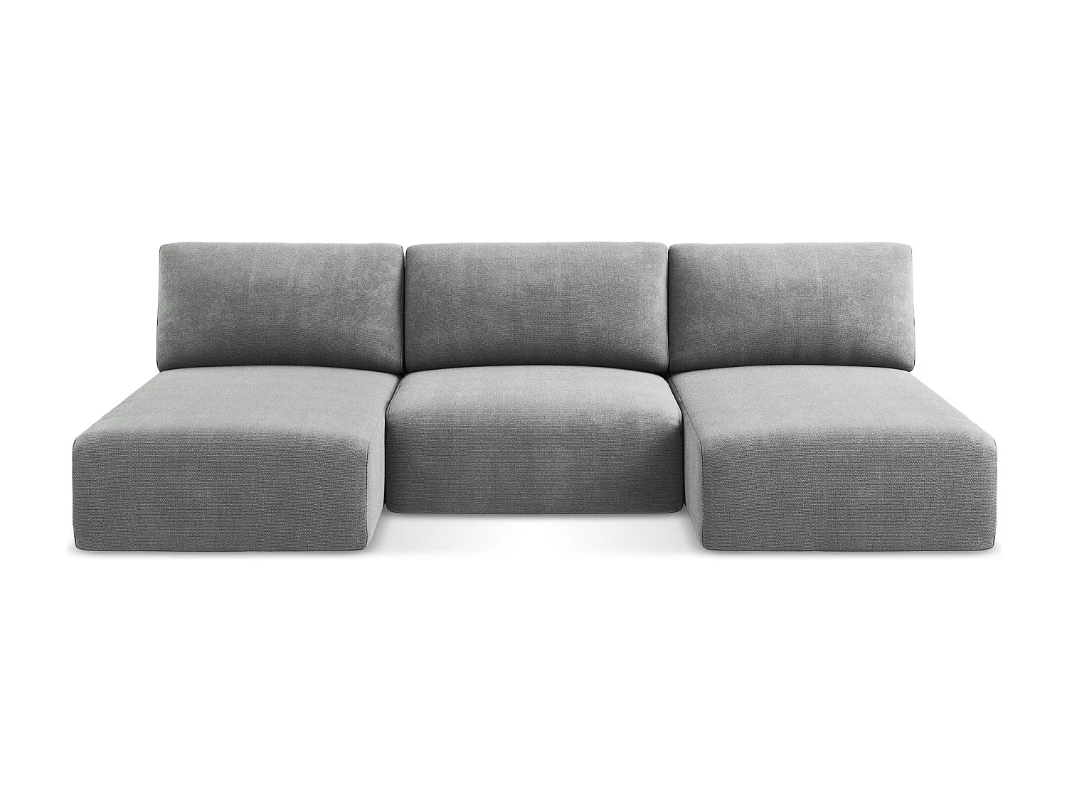 Canapé panoramique sans accoudoir convertible en Chenille - gris - KONA