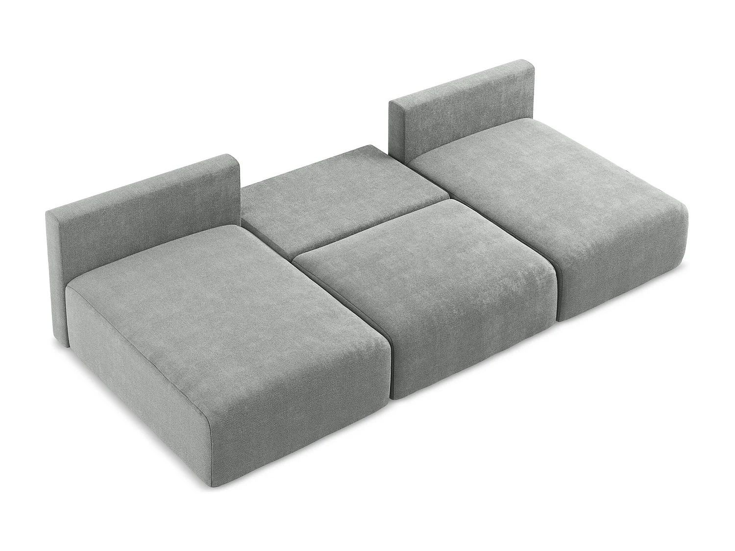 Canapé panoramique sans accoudoir convertible en Chenille - gris - KONA