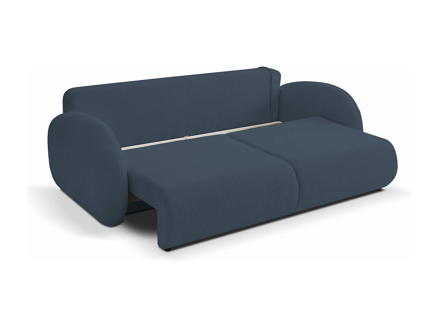 Sofa LOOP z funkcją spania, nowoczesny design, pojemnik na pościel, skandynawski styl, 234x86x112 cm, kolor: GRANATOWY