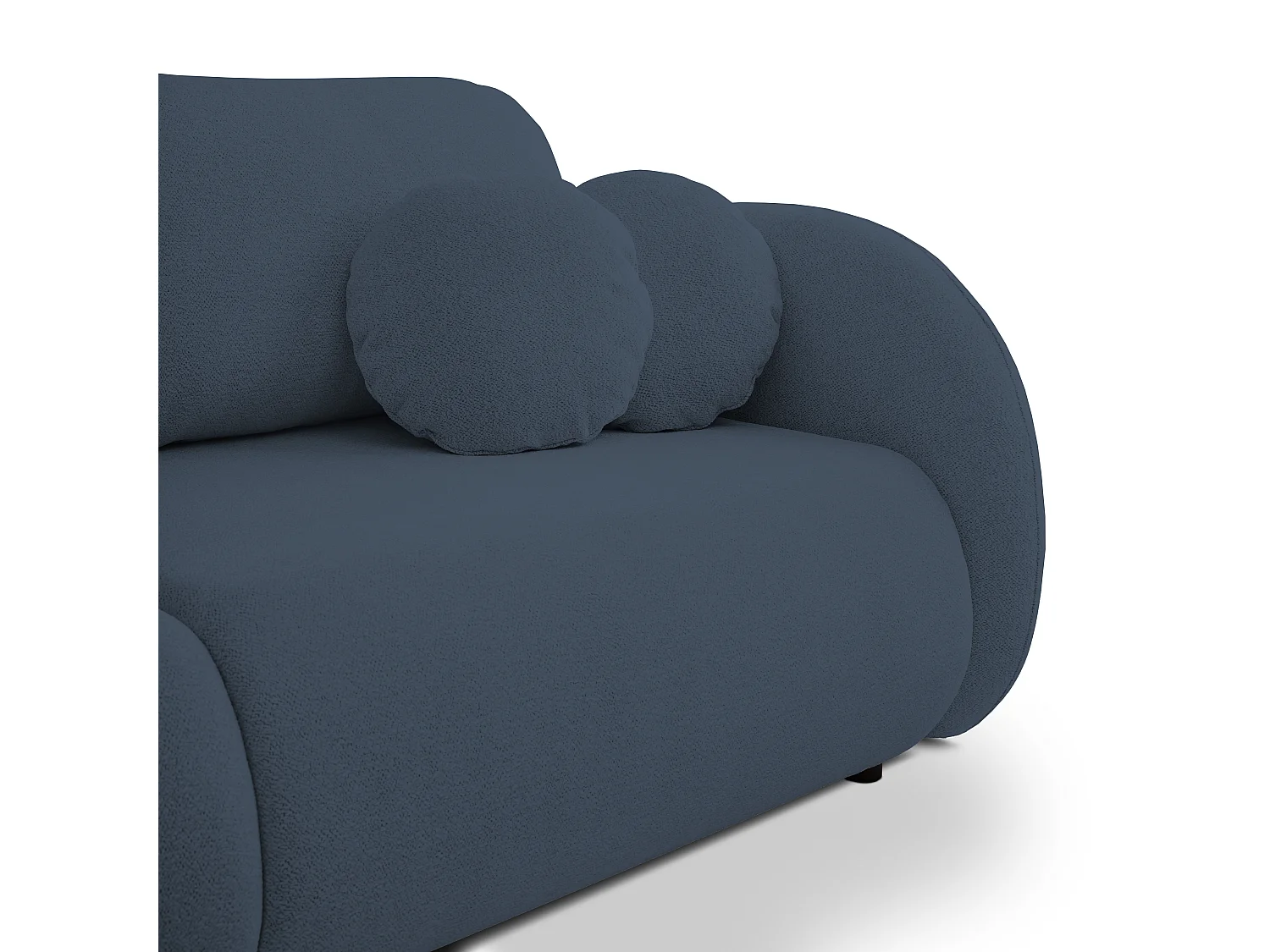 Sofa LOOP z funkcją spania, nowoczesny design, pojemnik na pościel, skandynawski styl, 234x86x112 cm, kolor: GRANATOWY