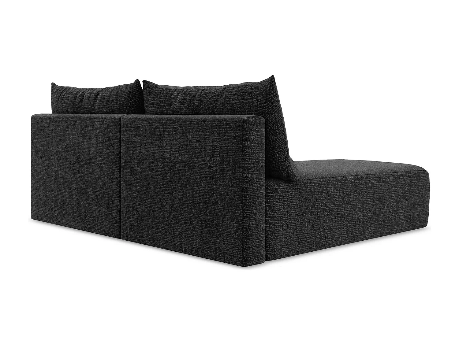 Canapé d’angle 3 places gauche sans accoudoir convertible en Strukturstoff - anthracite - KALENA