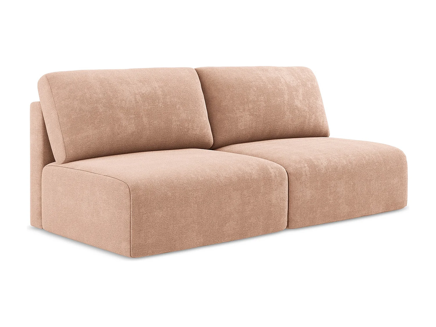 3-Sitzer Sofa ohne Armlehne mit Schlaffunktion - / - Chenille - Pfirsich - KONA