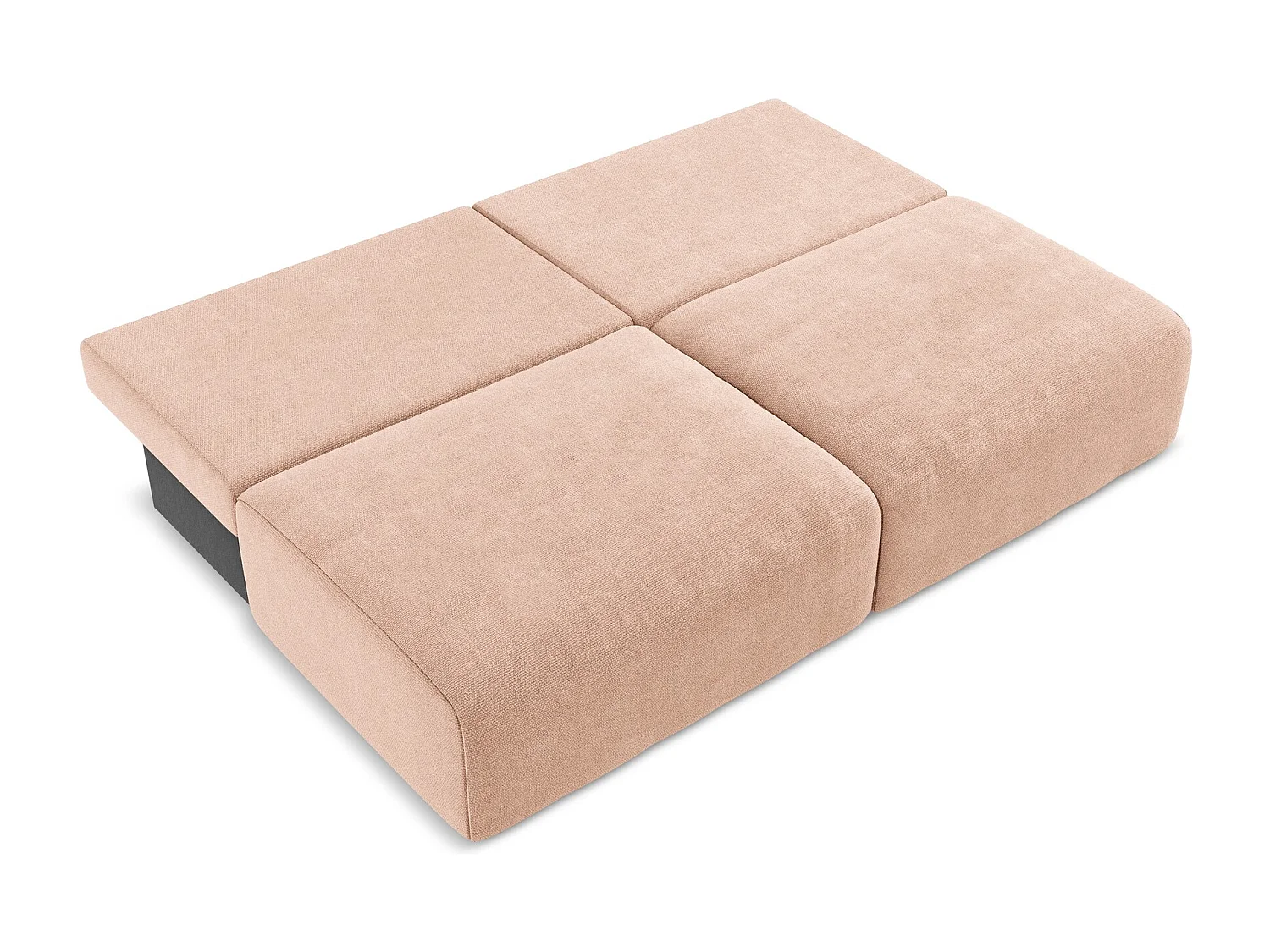 3-Sitzer Sofa ohne Armlehne mit Schlaffunktion - / - Chenille - Pfirsich - KONA