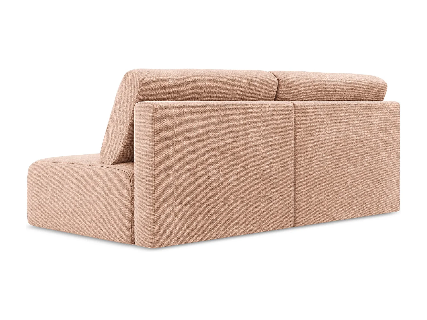 3-Sitzer Sofa ohne Armlehne mit Schlaffunktion - / - Chenille - Pfirsich - KONA