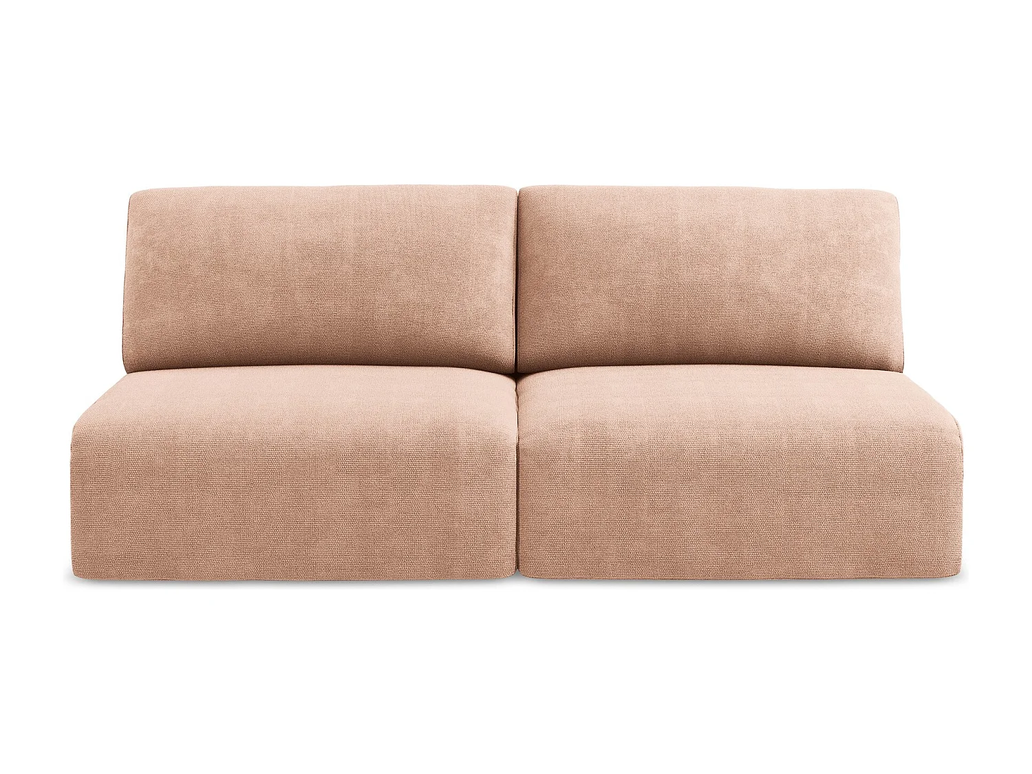 3-Sitzer Sofa ohne Armlehne mit Schlaffunktion - / - Chenille - Pfirsich - KONA
