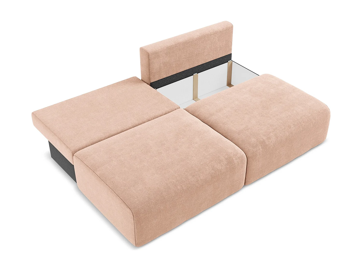 3-Sitzer Sofa ohne Armlehne mit Schlaffunktion - / - Chenille - Pfirsich - KONA