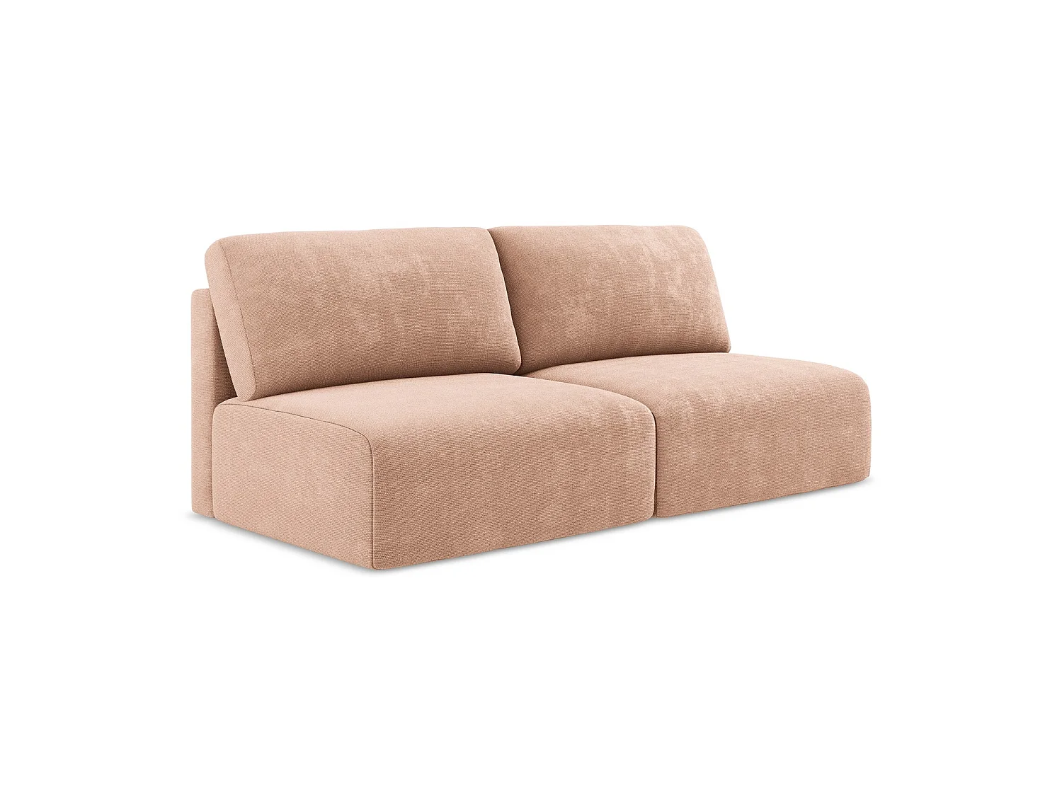 Canapé 3 places convertible en tissu chenille - pêche - OSTIA