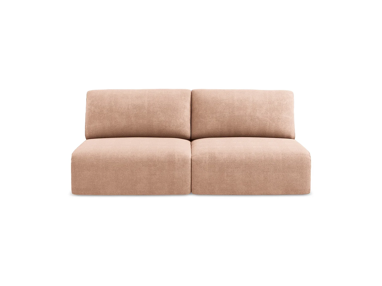 Canapé 3 places convertible en tissu chenille - pêche - OSTIA