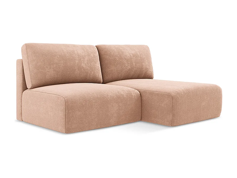 Ecksofa ohne Armlehne mit Schlaffunktion Rechts - Rechts - Chenille - Pfirsich - KONA