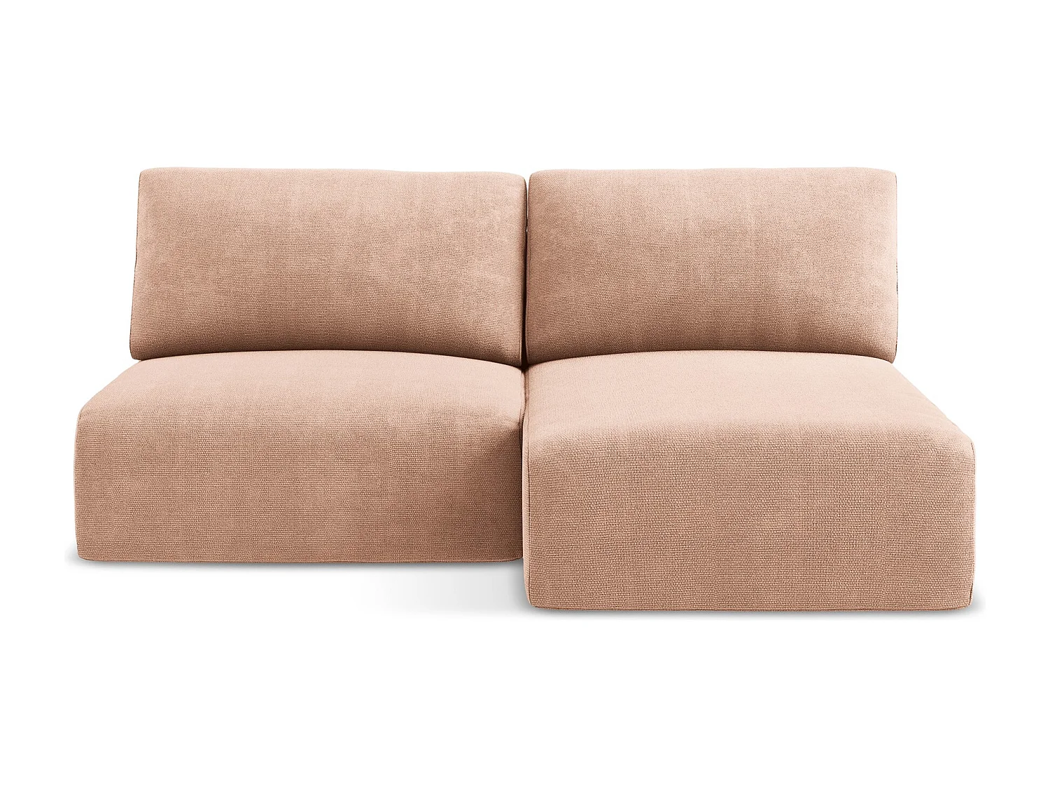 Ecksofa ohne Armlehne mit Schlaffunktion Rechts - Rechts - Chenille - Pfirsich - KONA