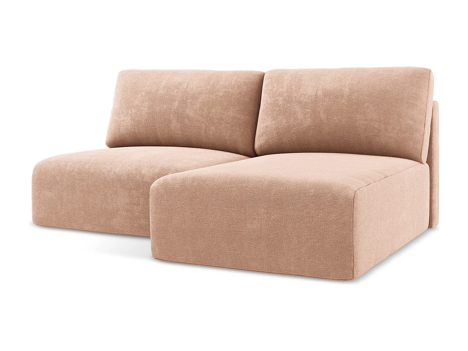 Ecksofa ohne Armlehne mit Schlaffunktion Rechts - Rechts - Chenille - Pfirsich - KONA
