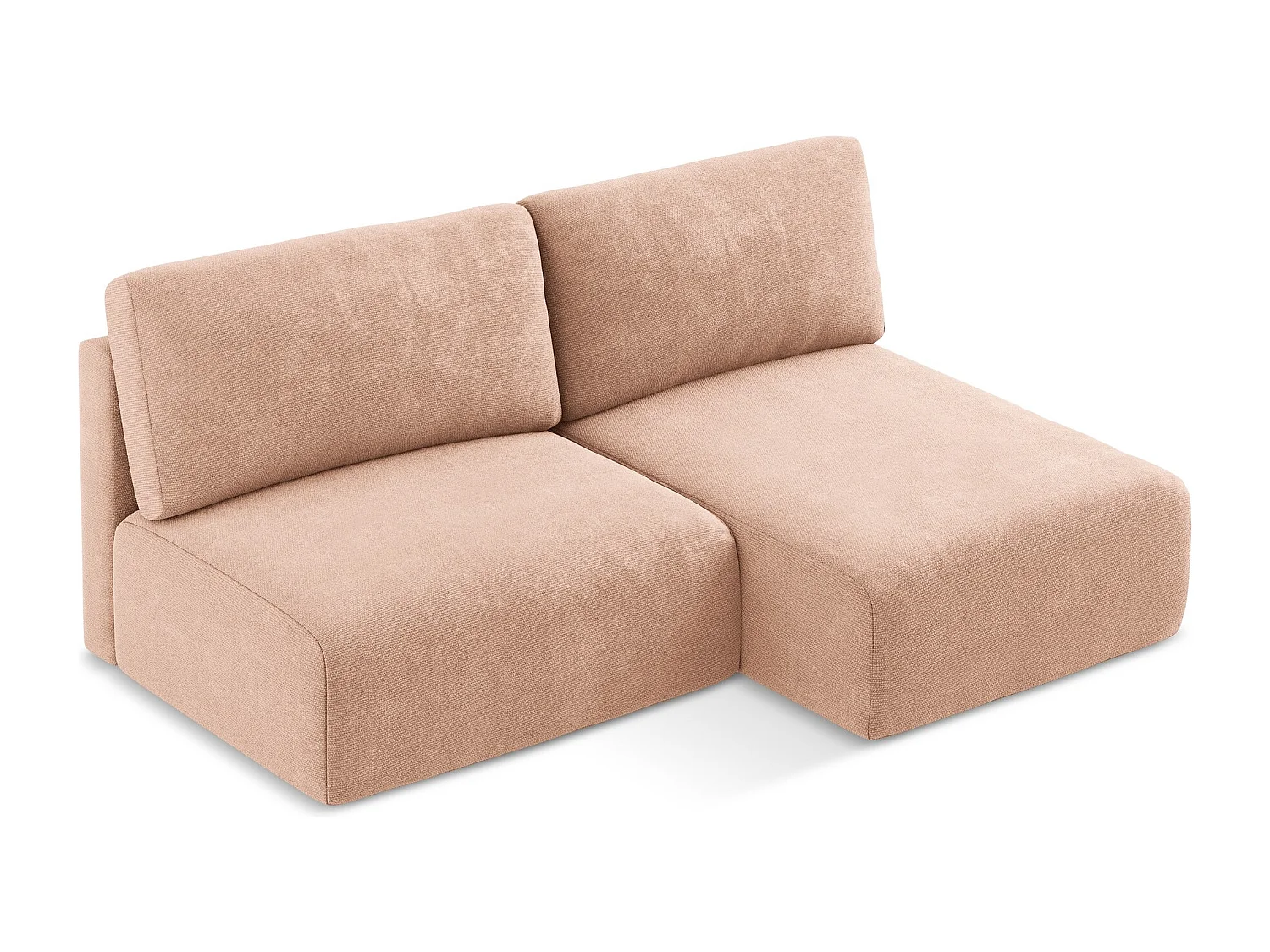 Ecksofa ohne Armlehne mit Schlaffunktion Rechts - Rechts - Chenille - Pfirsich - KONA