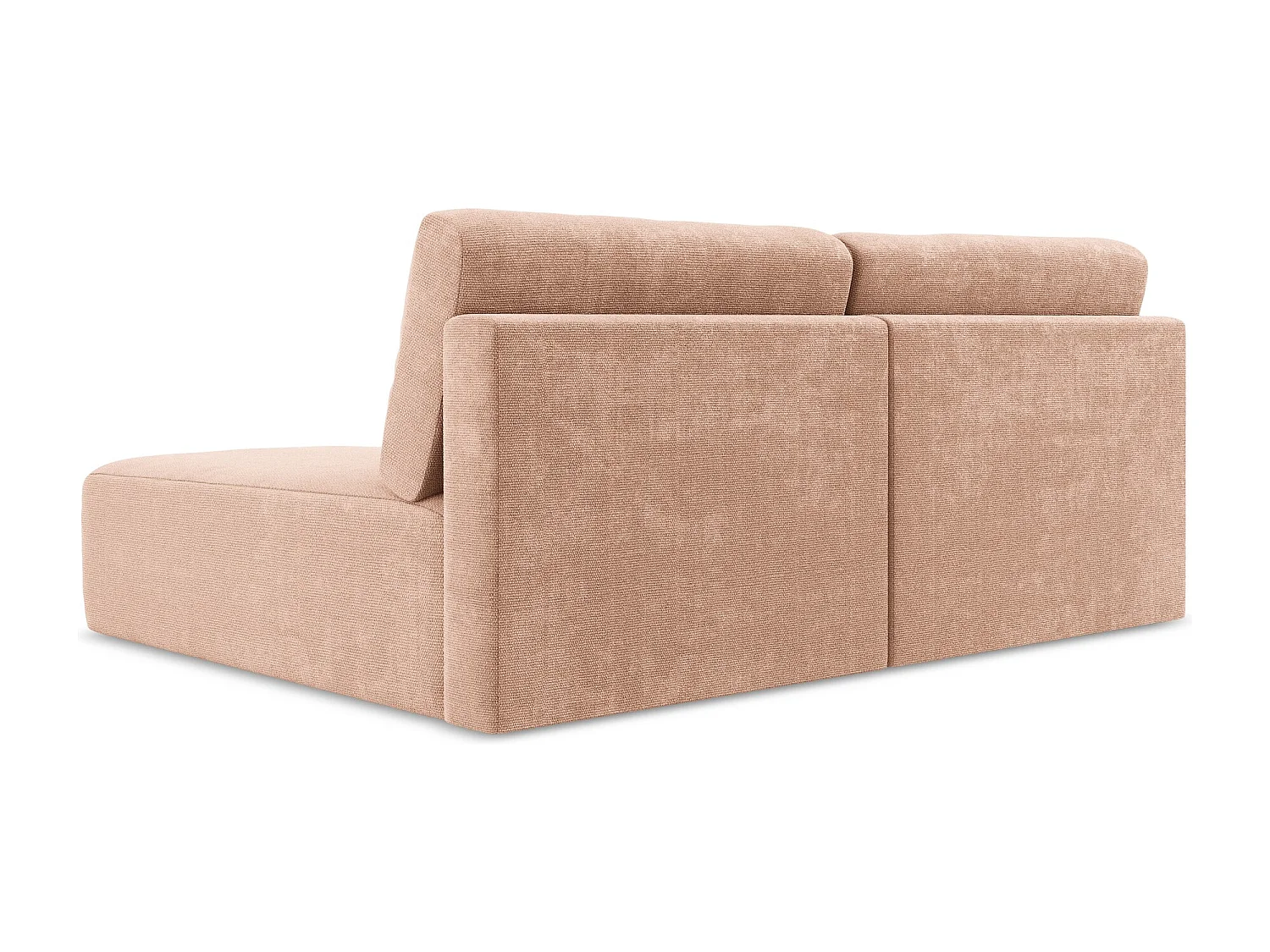 Ecksofa ohne Armlehne mit Schlaffunktion Rechts - Rechts - Chenille - Pfirsich - KONA