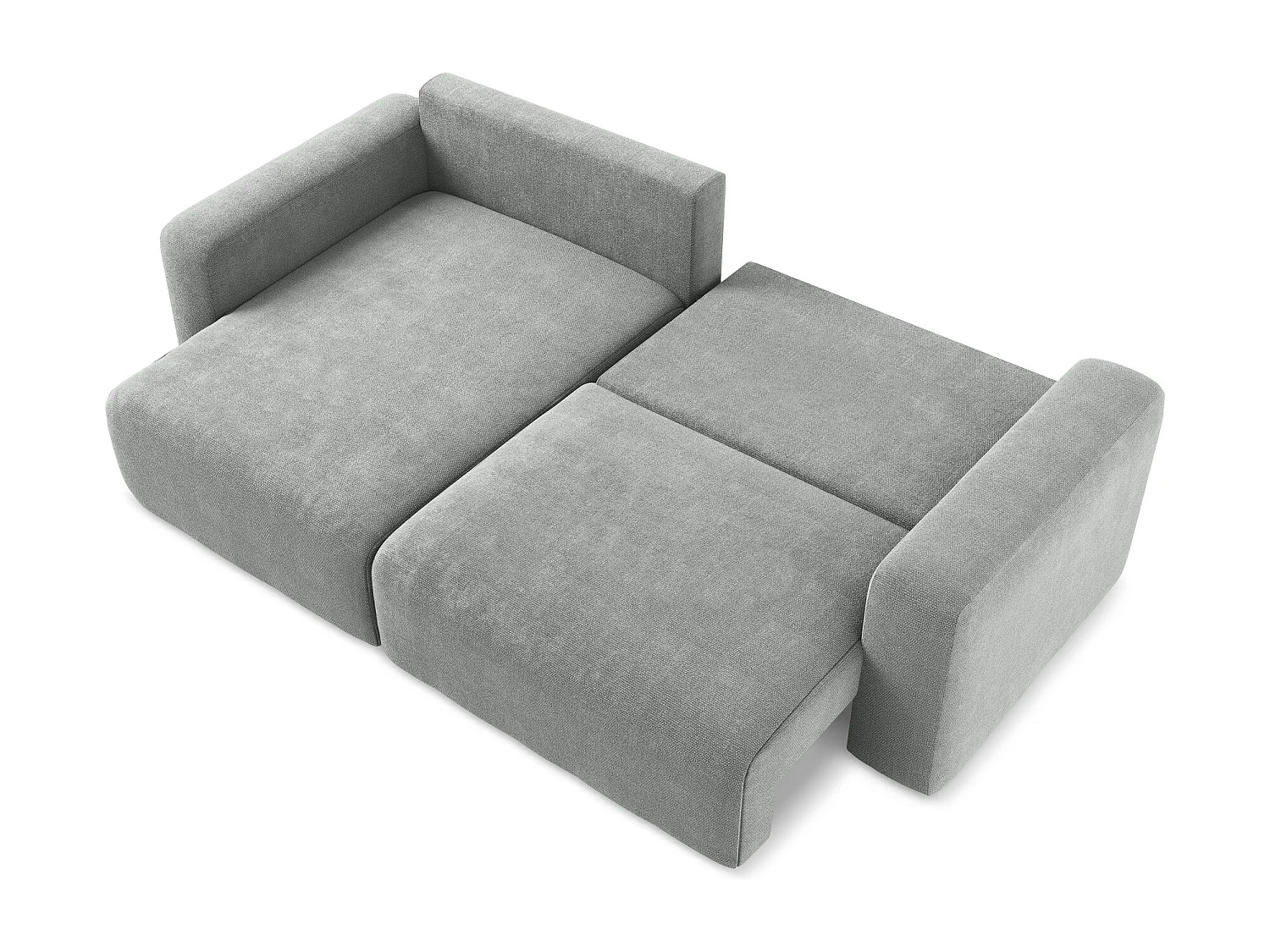 3-Sitzer Ecksofa mit Schlaffunktion - Ecke Links - Chenille - Grau - KONA