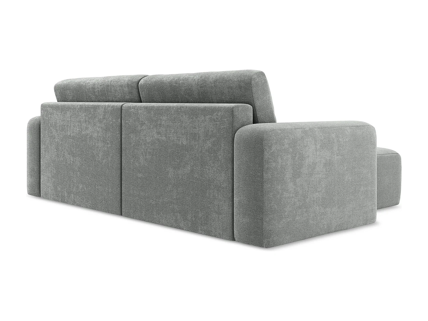 3-Sitzer Ecksofa mit Schlaffunktion - Ecke Links - Chenille - Grau - KONA