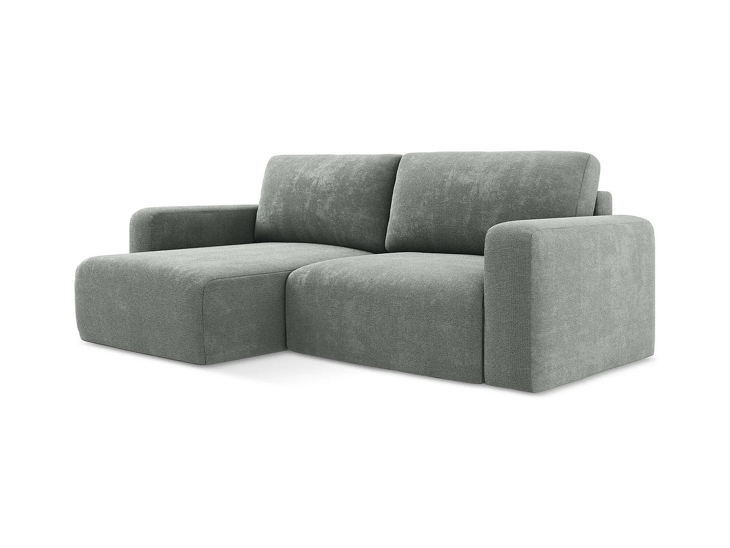 3-Sitzer Ecksofa mit Schlaffunktion - Ecke Links - Chenille - Grau - KONA