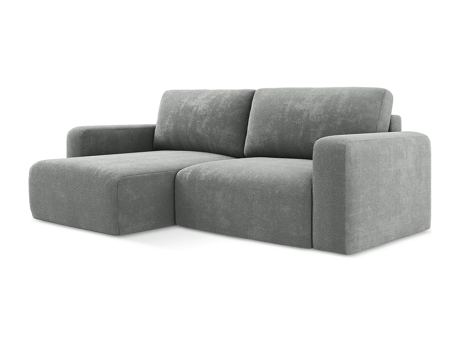 3-Sitzer Ecksofa mit Schlaffunktion - Ecke Links - Chenille - Grau - KONA