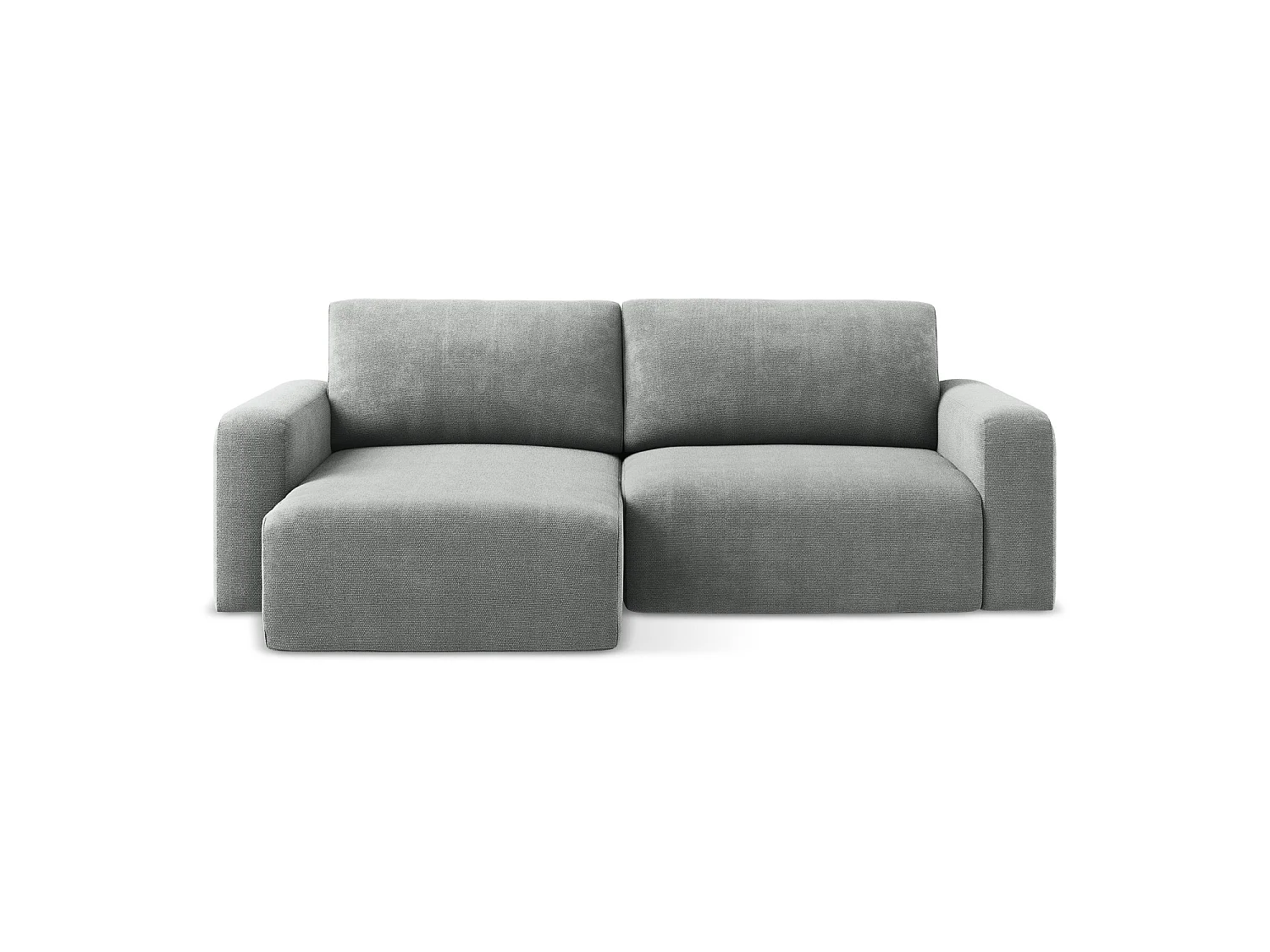 Canapé d’angle 3 places gauche convertible en tissu chenille - gris - OSTIA
