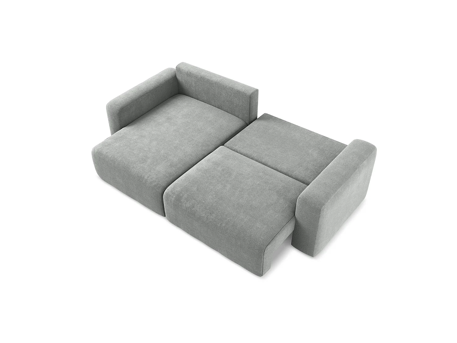 Canapé d’angle 3 places gauche convertible en tissu chenille - gris - OSTIA