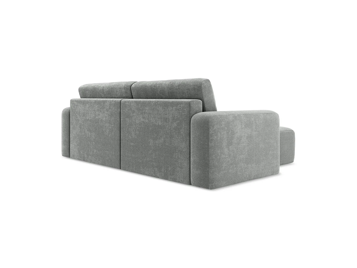 Canapé d’angle 3 places gauche convertible en tissu chenille - gris - OSTIA