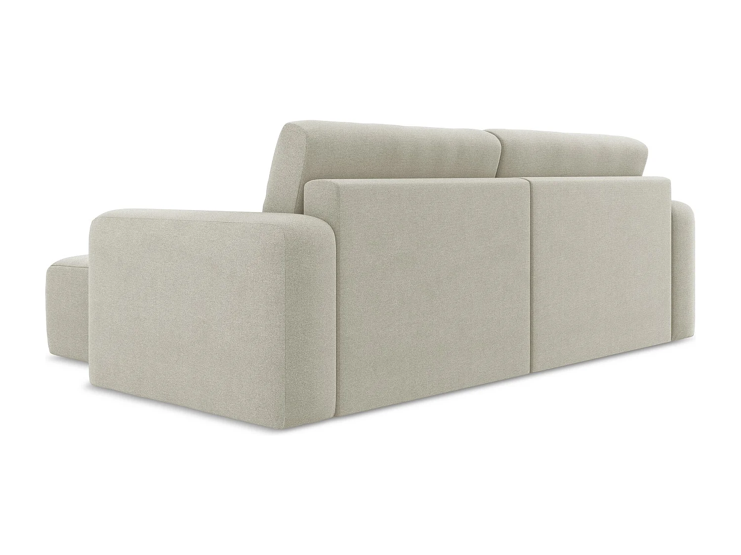 Canapé d’angle 3 places droit convertible en Strukturstoff - beige clair - KONA