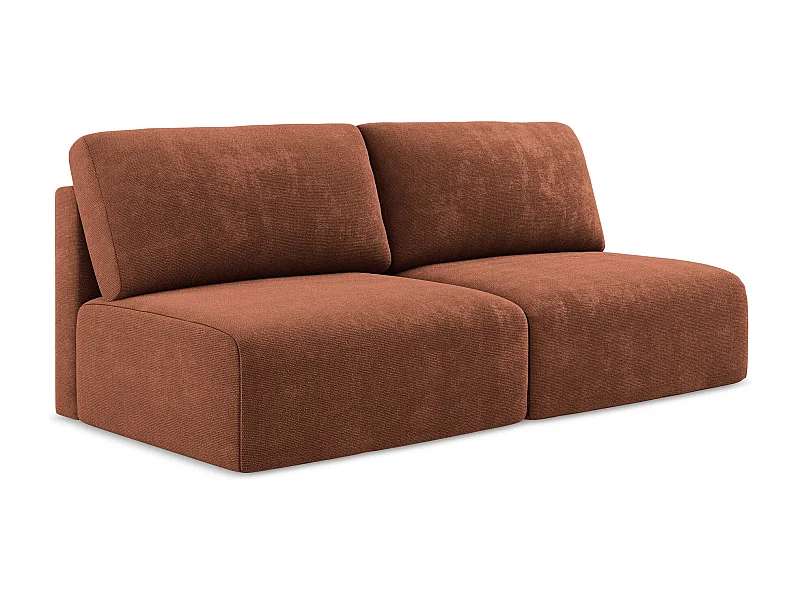 3-Sitzer Sofa ohne Armlehne mit Schlaffunktion - / - Chenille - Terrakotta - KONA