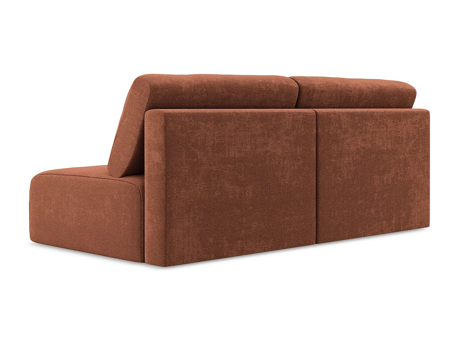 3-zits open bank met bedfunctie van terracotta chenille stof - KONA