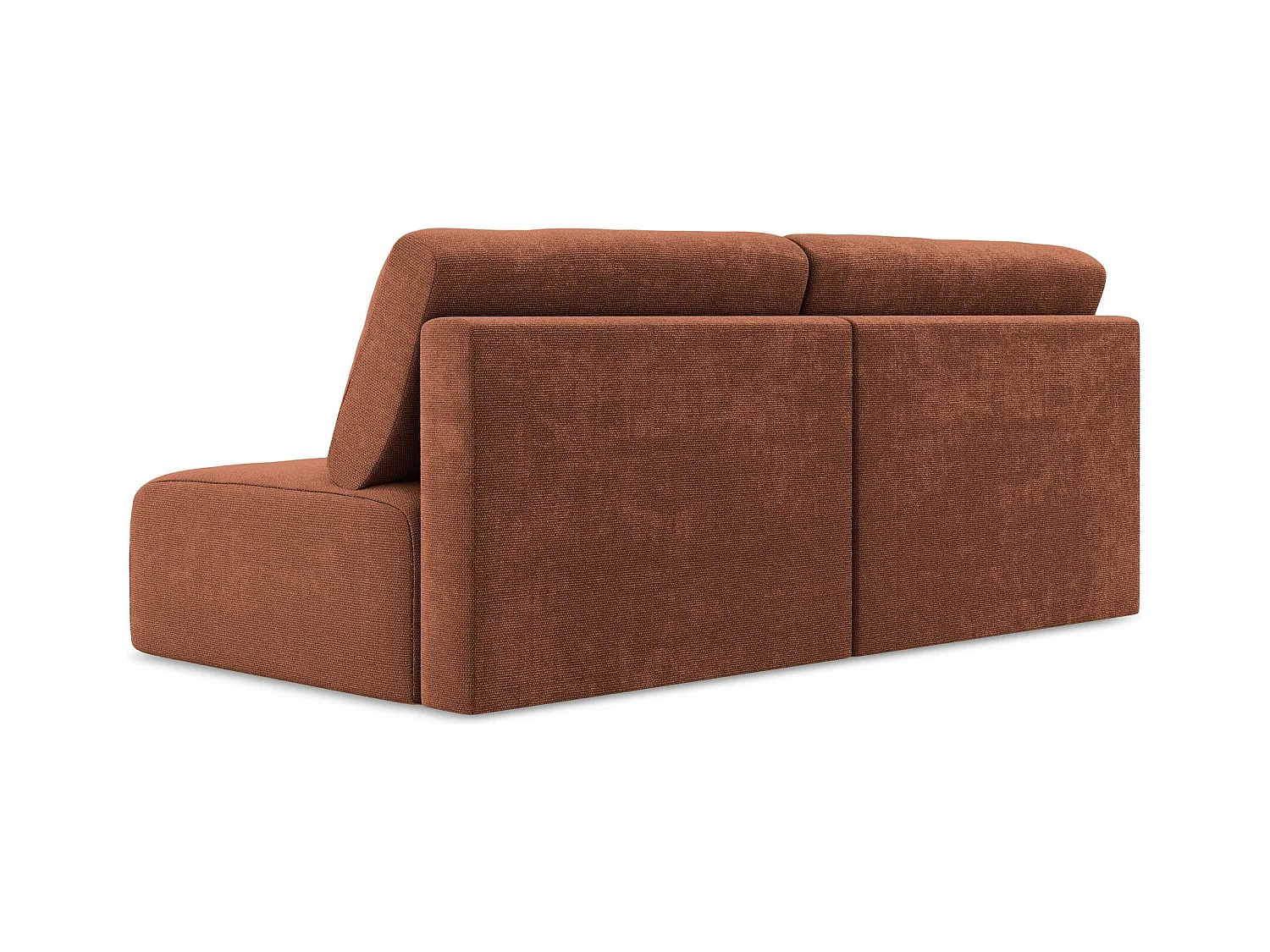 Canapé 3 places sans accoudoir convertible en Chenille - terre cuite - KONA