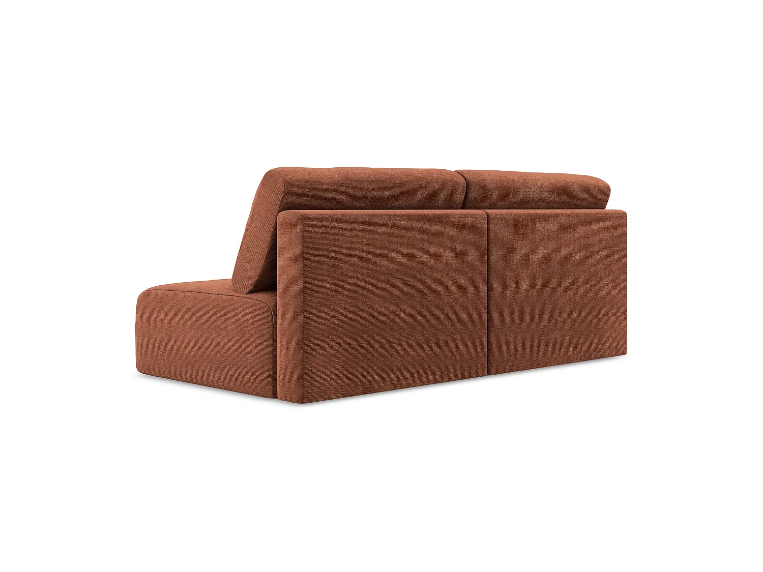 Canapé 3 places convertible en tissu chenille - terre cuite - OSTIA