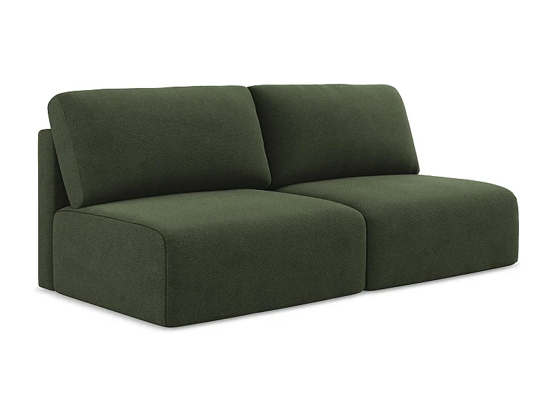 3-Sitzer Sofa ohne Armlehne mit Schlaffunktion - / - Strukturstoff - Olive - KONA
