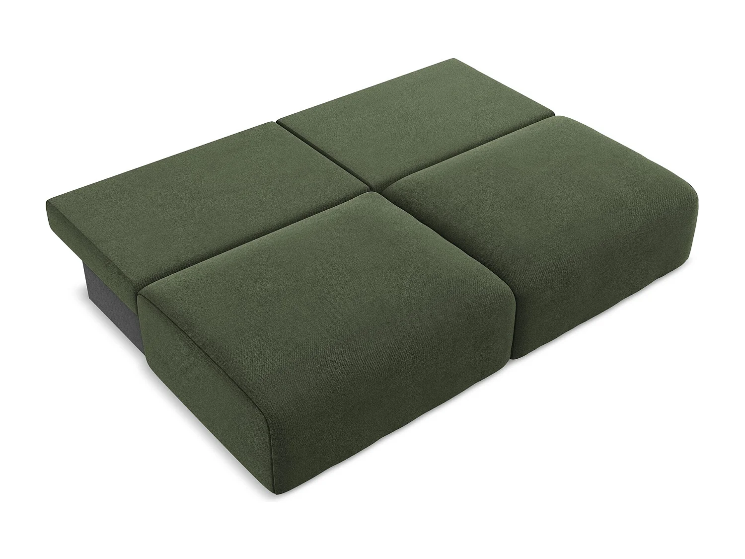 3-Sitzer Sofa ohne Armlehne mit Schlaffunktion - / - Strukturstoff - Olive - KONA