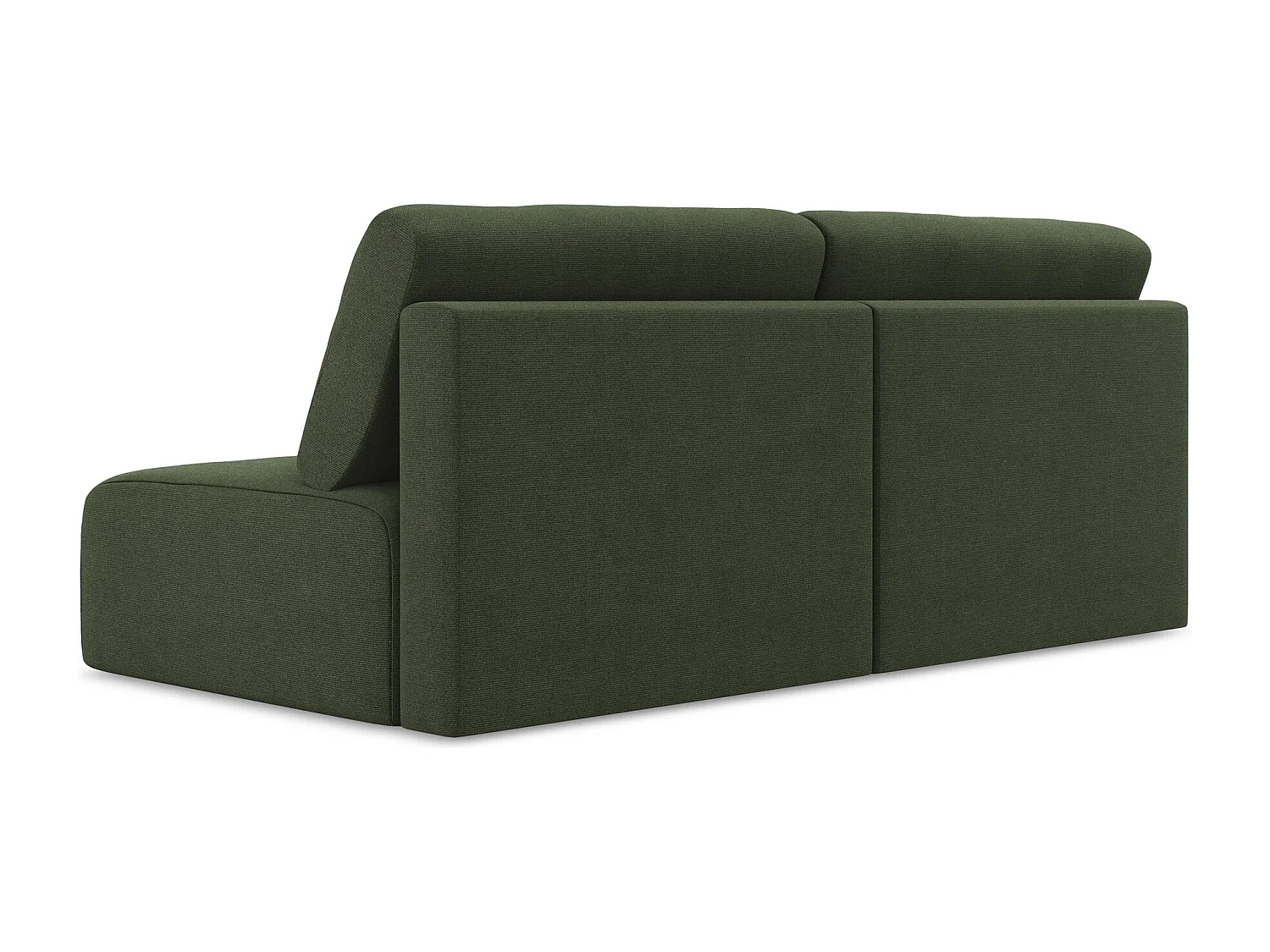 3-Sitzer Sofa ohne Armlehne mit Schlaffunktion - / - Strukturstoff - Olive - KONA