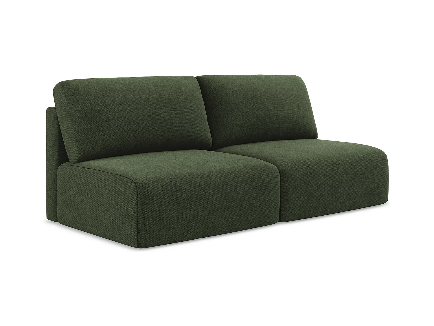 Canapé 3 places sans accoudoir convertible en Strukturstoff - olive - KONA